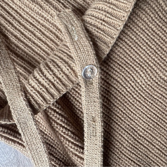 FRYE Crochet Knit Vneck Tank Top Breezy Cotton Adjustable Strap Tan Brown Large - Picture 3 of 5